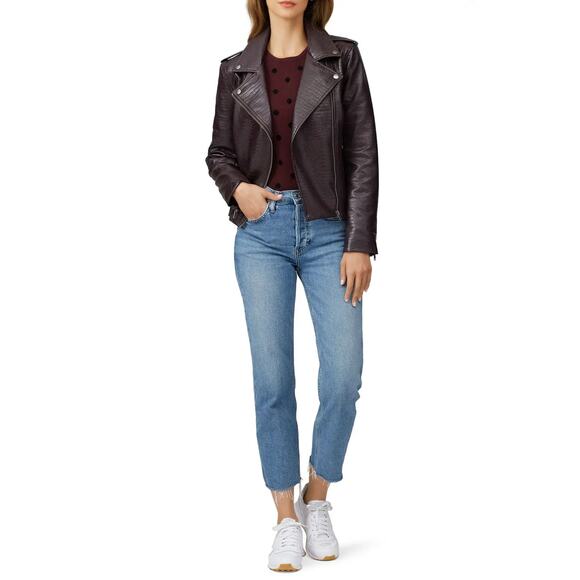 BB Dakota Lucky Lizard Faux Leather Biker Jacket Size Medium - Picture 11 of 11